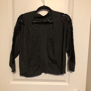 UC Daytrip Cropped Cardigan with Lace Paneling